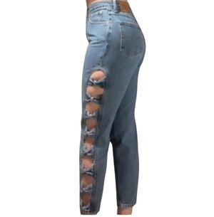 Levi's Blue Straight Leg Mom Jeans with Bow Accents SZ 27